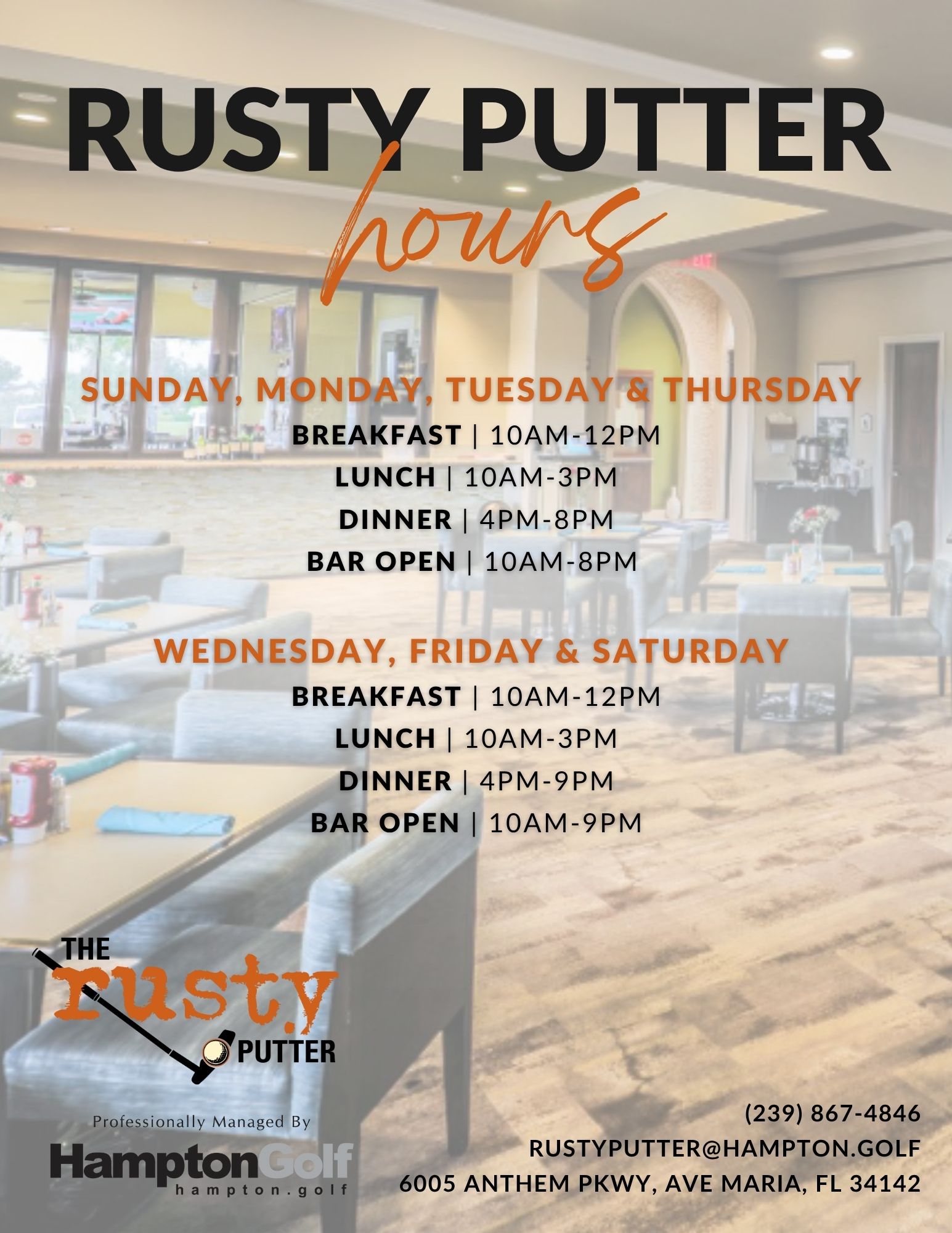 PR Rusty Putter Hours Updated 11 20 25